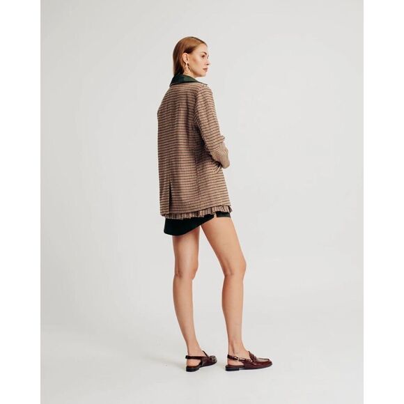 Torn by Ronny Kobo Anok Houndstooth‎ Blazer in Forest Combo Size L - Picture 2 of 12